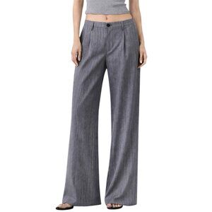 NWOT S Urban Outfitters Grey Cally Low-Rise Pinstripe Pants.